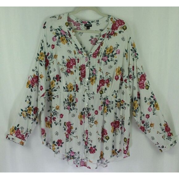 Torrid 3 Size 3X *Boho Chic* Floral Peasant Regency Empire Waist Button Front - Picture 1 of 12